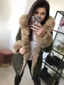 Parka Khaki Premium Beżowe Futro Sztuczne S/M/L/XL