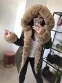 Parka Khaki Premium Beżowe Futro Sztuczne S/M/L/XL