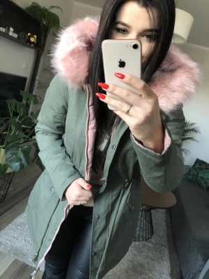 Parka Really khaki dwustronna Kurtka różowa