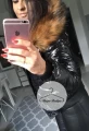 Czarna lakierowana zimowa kurtka pikowana a'la Moncler M-XL