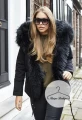 Czarna parka z futrem naturalnym z jenota Luxury Black