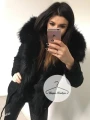 Czarna parka z futrem naturalnym z jenota Luxury Black