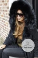 Czarna parka z futrem naturalnym z jenota Luxury Black