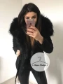 Czarna parka z futrem naturalnym z jenota Luxury Black