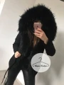 Czarna parka z futrem naturalnym z jenota Luxury Black