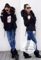 Czarna parka z futrem naturalnym z jenota Luxury Black
