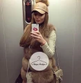 CAP Czapka z daszkiem beżowa JENOT POMPON HIT blogerek