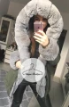 Zimowa parka Premium khaki z szarym futrem sztucznym