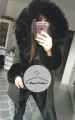 Zimowa parka khaki z czarnym futrem sztucznym