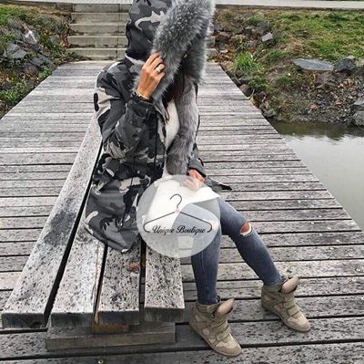 Kurtka Parka Szara MORO futro sztuczne K.Zell S-L