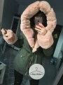 Zimowa parka Khaki Premium różowe futro sztuczne XS-L