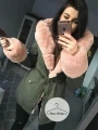 Zimowa parka Khaki Premium różowe futro sztuczne XS-L