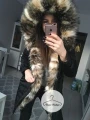 Kurtka Parka czarna futro sztuczne natural K.Zell S-L