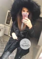 Kurtka parka czarna futro sztuczne czarne K.Zell S-L