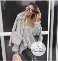 Kożuszek damski szary z naturalnym futrem Grey Fox