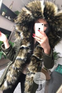 Kurtka Parka KHAKI futro sztuczne MORO K.Zell S-L