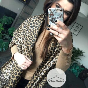 Dwustronny szal chusta SNAKE/LEOPARD zwierzęcy motyw print
