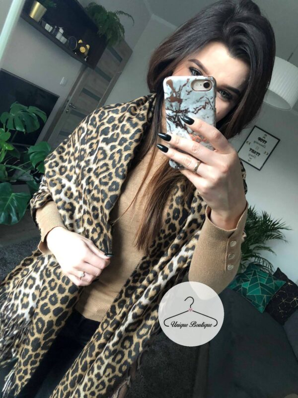 Dwustronny szal chusta SNAKE/LEOPARD zwierzęcy motyw print