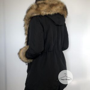 4016.jpg Zimowa czarna parka Winter natural brązowe futro sztuczne XS-L