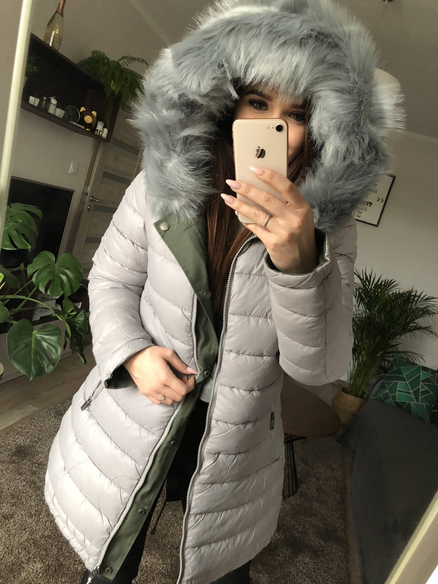 Parka Really khaki dwustronna Kurtka Szara