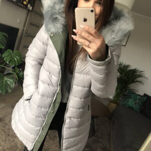 Parka Really khaki dwustronna Kurtka Szara