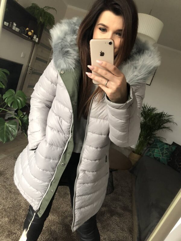 Parka Really khaki dwustronna Kurtka Szara