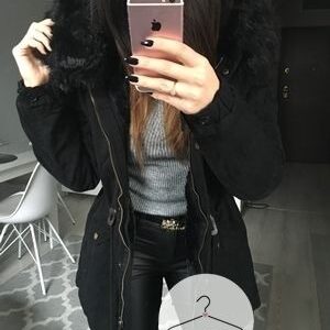 902.jpg Czarna parka ze sztucznym futrem Really
